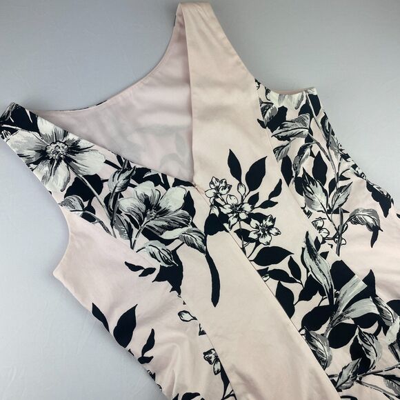 ~ 10 Lauren Ralph Lauren Dress Pink Cocktail A-line Sleeveless Floral Knee Midi - Picture 10 of 16